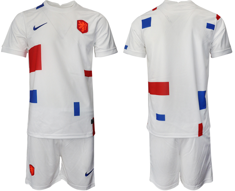 Men 2022 World Cup National Team Netherlands away white blank Soccer Jersey->germany jersey->Soccer Country Jersey